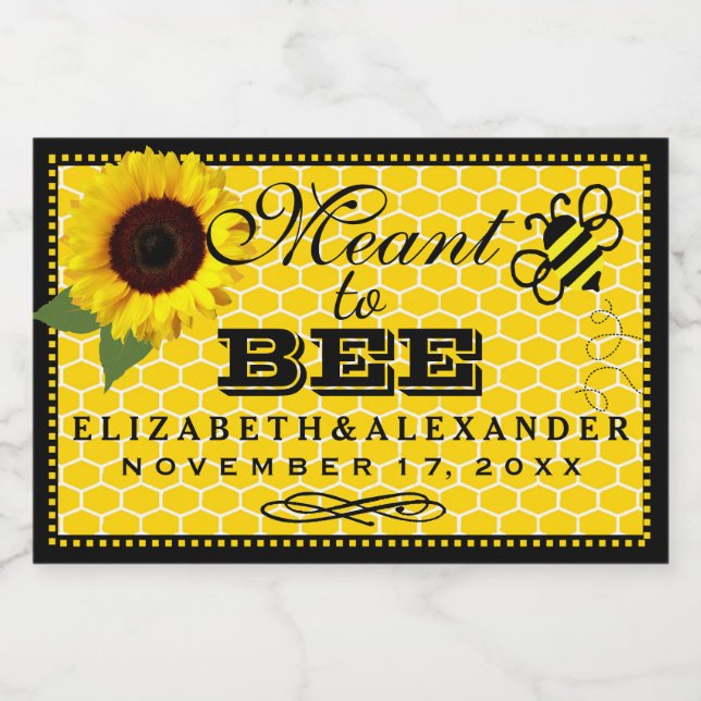 Etiqueta De Favor De Invitado De Boda De Girasol (Etiqueta única)