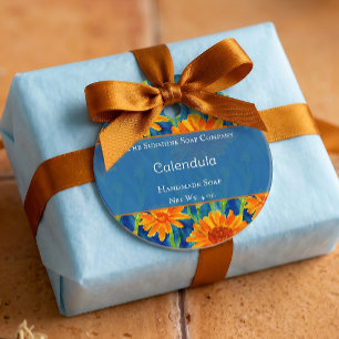 Etiqueta de Favor de Jabón de Caléndula Azul y Nar