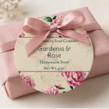 Etiqueta de Favor de Jabón de Gardenias Rosadas Co