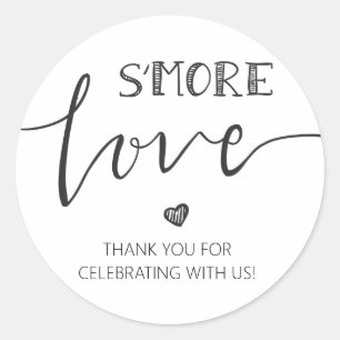 etiqueta de favor de la boda de amor de s.more eti