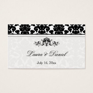Etiqueta de favor de la boda de Damasco en blanco