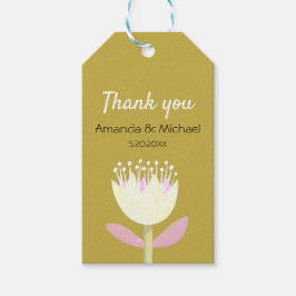 Etiqueta de favor de la boda floral