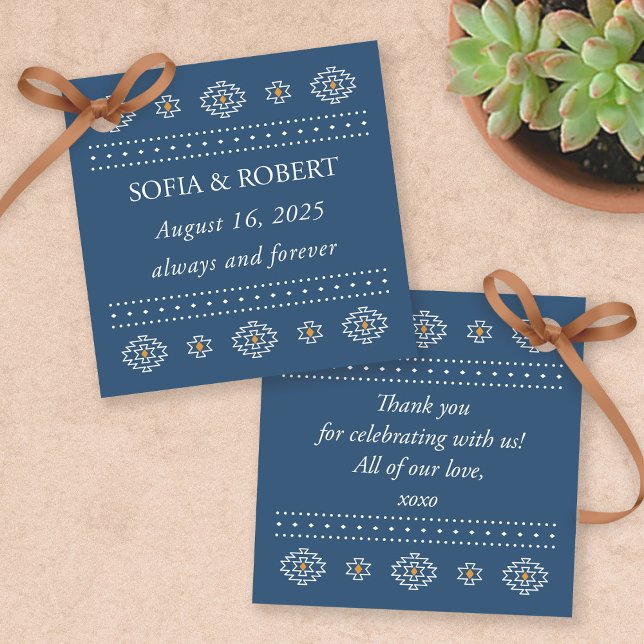 Etiqueta de favor de la boda occidental, Rio Ranch (Rio Rancho Western Wedding Favor Tag by Fiesta Valley Print)