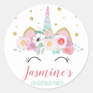 Etiqueta de favor de la fiesta de cumpleaños de Un