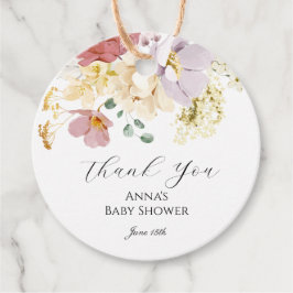 Etiqueta de favor de los floros rosados