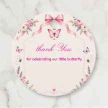 Etiqueta de Favor de Mariposa Coronada Baby in Blo