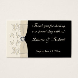 Etiqueta de favor de matrimonio floral marfil y ne