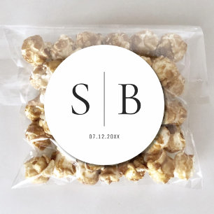 Etiqueta de favor de matrimonio Pegatina inicial b