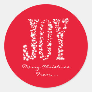 Etiqueta de Favor de Navidad Luces Brillantes JOY
