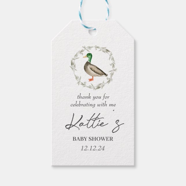 Etiqueta de favor de pato, etiqueta Mallard Favor, (Anverso)