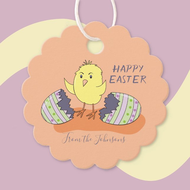 Etiqueta de favor de pollo de Pascua (Easter chick favor tags .)