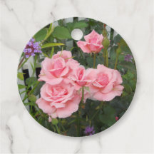 Etiqueta de Favor de Rosas Rosadas