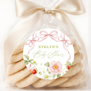 Etiqueta de Favor de Shower de Bebé Gingham Dulce
