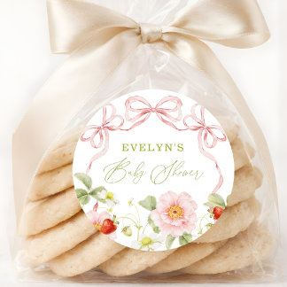 Etiqueta de Favor de Shower de Bebé Gingham Dulce 