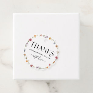 Etiqueta de Favor del Boho del Campo de Flor Silve