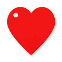 Etiqueta de favor del corazón rojo