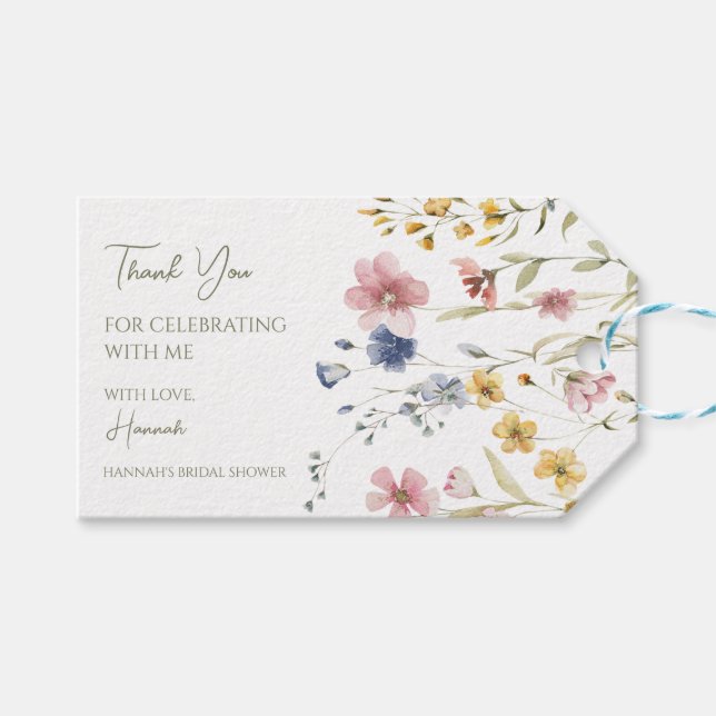 Etiqueta de favor del partido Boho Wildflower (Frente (Horizontal))