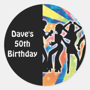 Etiqueta de favor del partido de cumpleaños Disco 