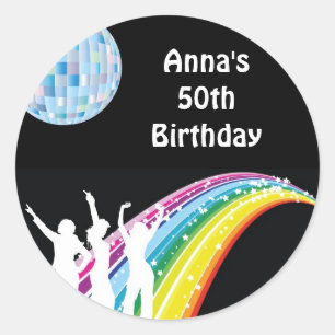 Etiqueta de favor del partido de cumpleaños Disco 