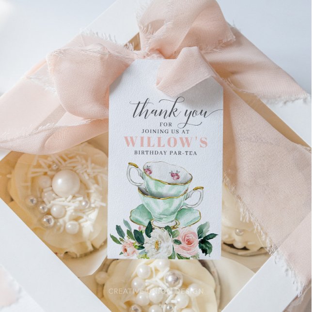 Etiqueta de favor del partido del té de cumpleaños (Subido por el creador)