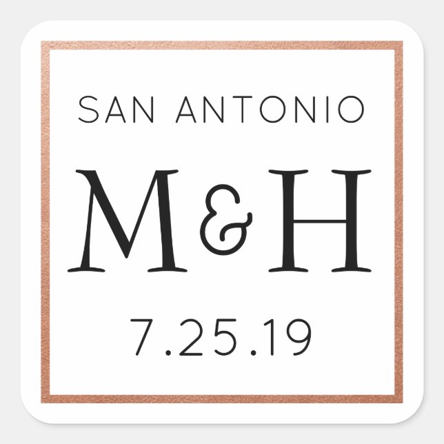 Etiqueta de favor del Pegatina del monograma de co (Anverso)