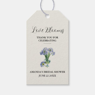 Etiqueta de Favor Floral Agapanthus Azul Amor Flor
