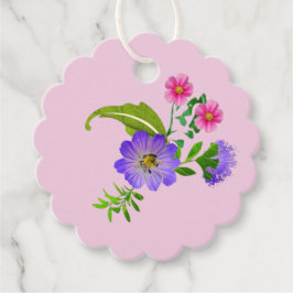 Etiqueta de Favor Floral Bonita