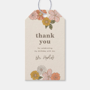 Etiqueta de favor floral   Favor retro