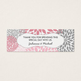 Etiqueta de favor floral rosa, ducha de bebé chica