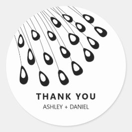 Etiqueta de favor moderna de la pluma de pavo real