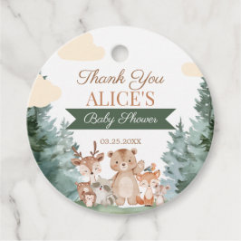 Etiqueta de Favor para Baby Shower de Animales del