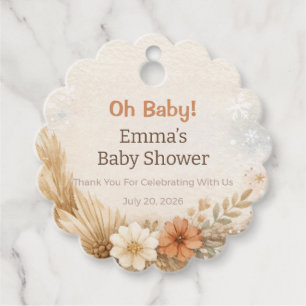 Etiqueta de Favor para Baby Shower Oh Baby Emma
