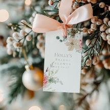 Etiqueta de Favor para Bridal Shower de Navidad |