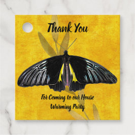 Etiqueta de favor para Fiesta de calentamiento de 