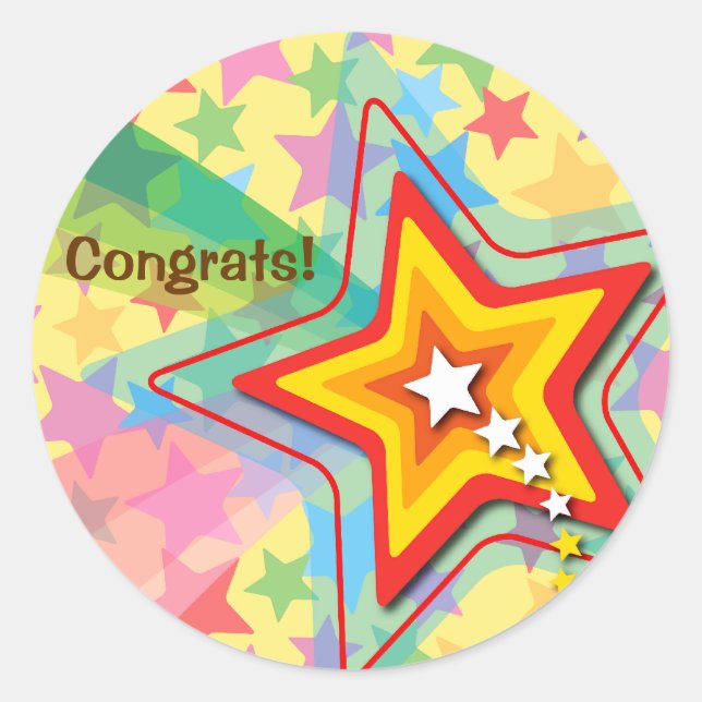 Etiqueta de favor/Pegatina de la fiesta del arcoir (Anverso)