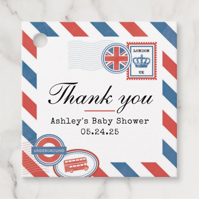 Etiqueta de Favor Postcard Británica (Anverso)