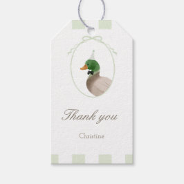 Etiqueta de Favor Rectangular Pato Silvestre Verde