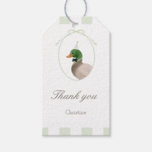 Etiqueta de Favor Rectangular Pato Silvestre Verde