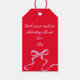 Etiqueta de favor rosa rojo moderno