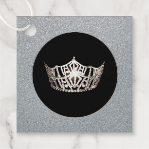 Etiqueta de favores de regalo - Corona estilo Miss