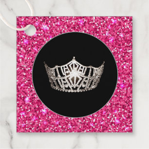 Etiqueta de favores de regalo - Corona estilo Miss