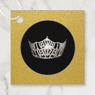Etiqueta de favores de regalo - Corona estilo Miss