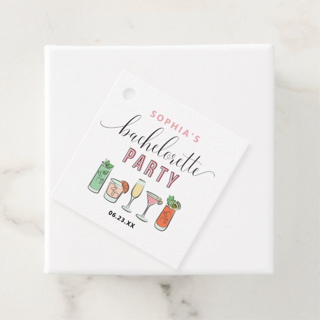 Etiqueta de favorita de fiesta de soltero de cócte (In situ)