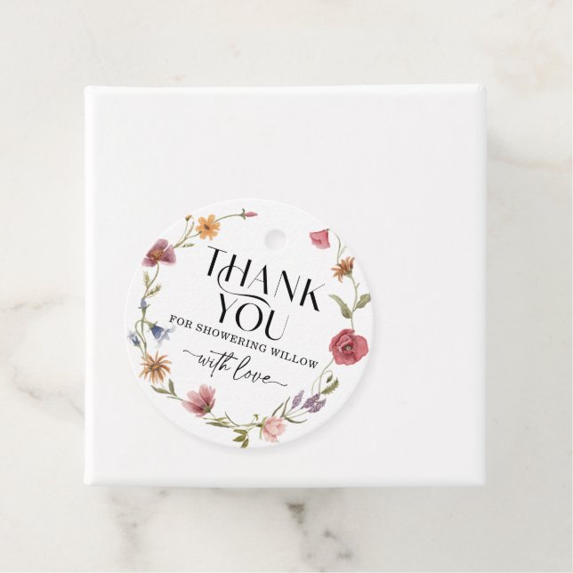 Etiqueta de Favorito Boho Campo de Flores Silvestr (In situ)