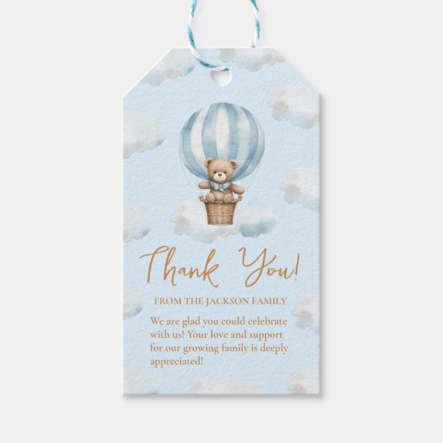 Etiqueta de favorito de Baby Shower de Balloon Ted (Anverso)