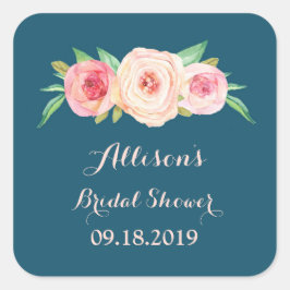 Etiqueta de favorito de ducha de novia azul Rubor 