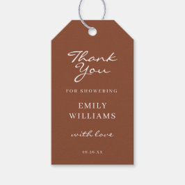 Etiqueta de favorito de ducha de novia de terracot