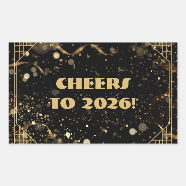 Etiqueta de Favorito para Nochevieja | Elegante Ne (Anverso)