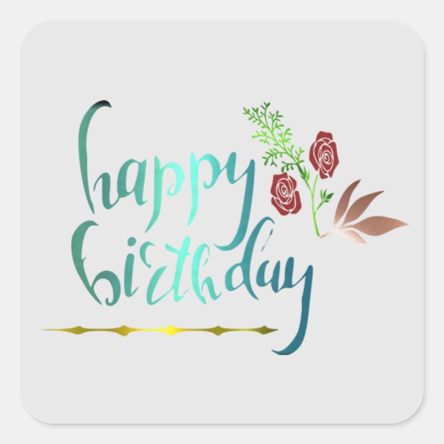 Etiqueta de Feliz Cumpleaños (Anverso)