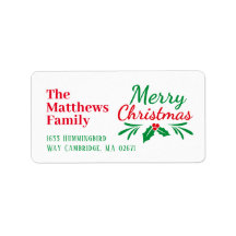 Etiqueta de feriado con letras de Moda navideña